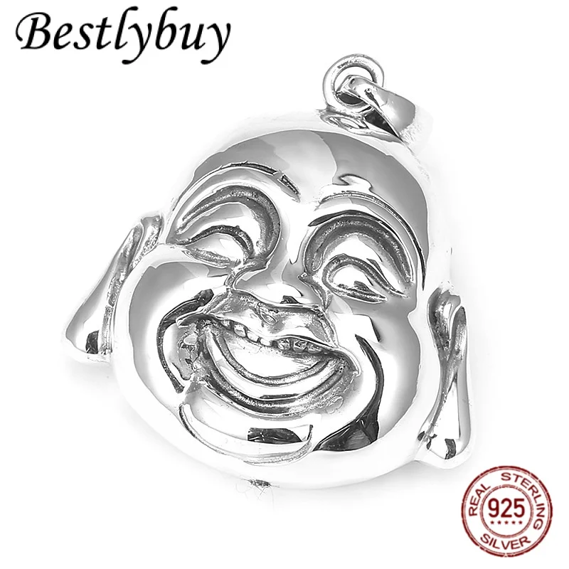 

S925 Pure Silver Maitreya Buddha Pendant Lucky Talisman for Men and Women