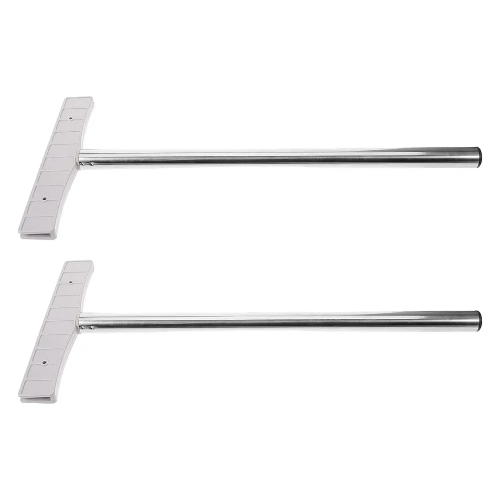 

2Pcs Telescopic Sign Pole Stainless Steel Handheld Notice Holder Message Board Silver Display Extendable Guide Rod