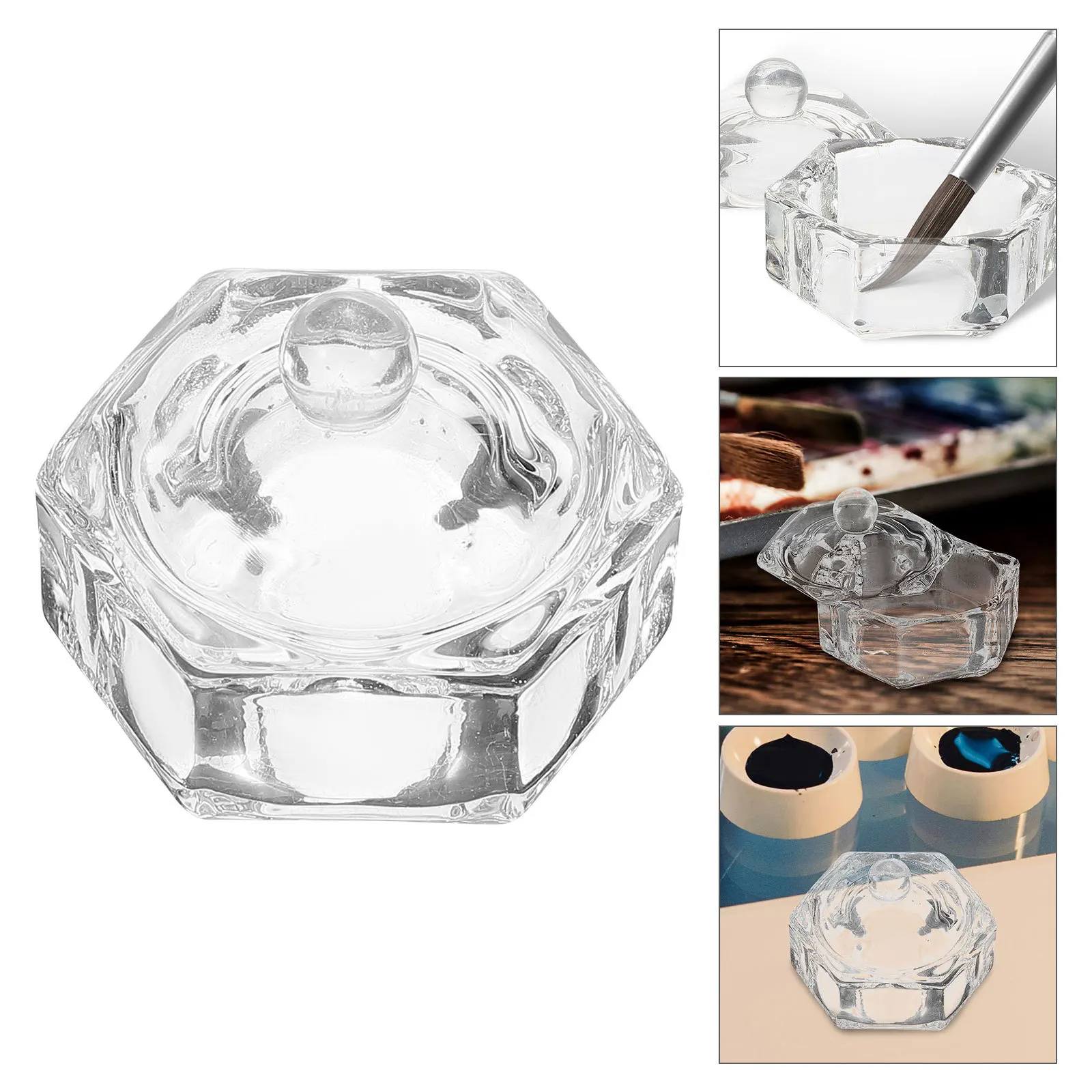 2 Pcs Glass Cleaning Cup Crystal Pen Holder Dip Accessory Fountain Stand Washing