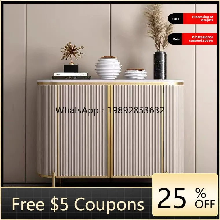 

LYY Light Luxury Entryway Simple Villa Italian Style Sideboard High-End Doorway Decorative Cabinet Living Room Marble