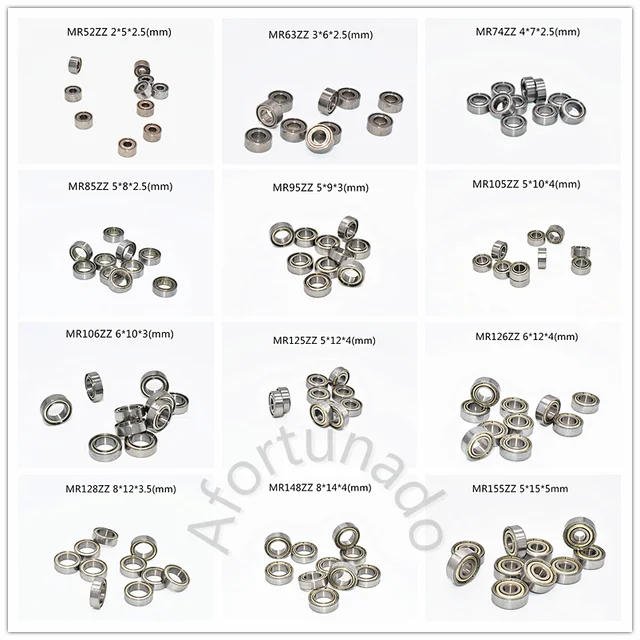 10szt Łożyska miniaturowe MR42 MR52ZZ MR63ZZ MR74ZZ MR85ZZ MR95ZZ MR106ZZ MR115ZZ MR128ZZ MR137ZZ MR148ZZ MR155ZZ
