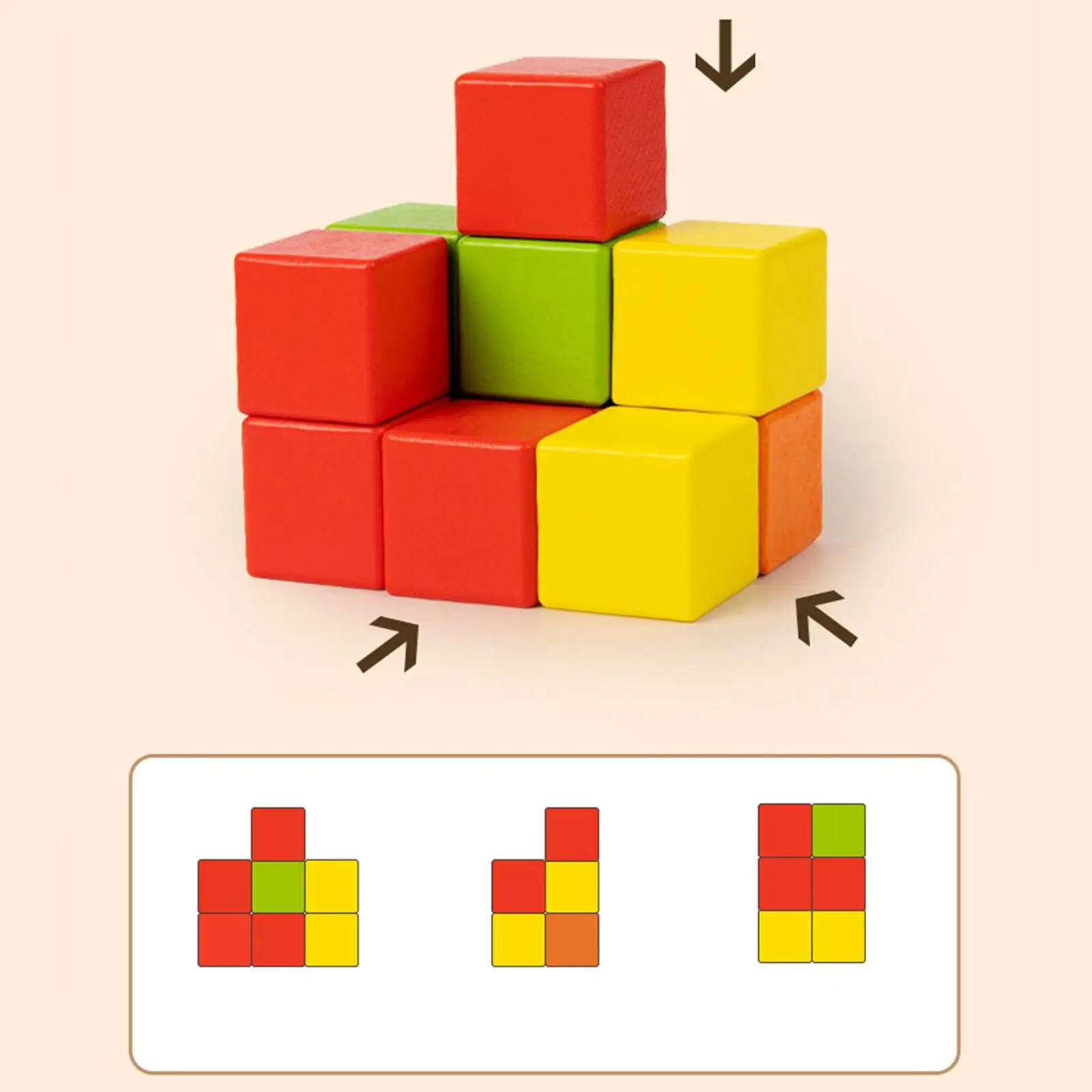 Wooden Building Blocks Set Early Development Activity Toy Multifunctional Christmas Gifts Stacking Toy Playset for Boys Girls