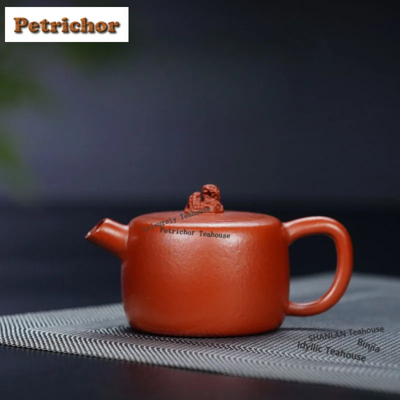 

100 мл старинные фиолетовые глиняные чайники Исин ручной работы, горшок большого калибра, чайник с сырой рудой, грязевой чайник Чжу с ситечком, чайный сервиз Zisha, посуда