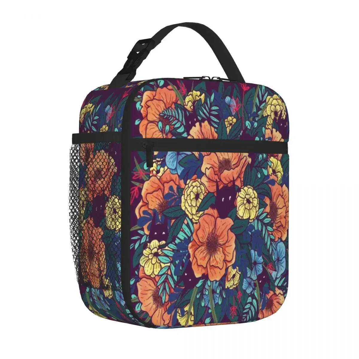 Hot Sale Wild Flowers Boho Camping Lunch Bag School Field Trip Compact Lunch Bag