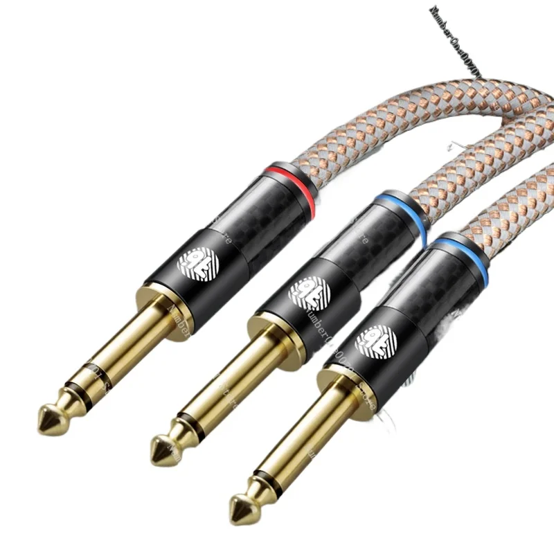 

Аудиокабель .5 One Point Two, 6,35 мм, большой трехжильный на двойной большой двухжильный, для микшера, аудиооборудования, электронных органов