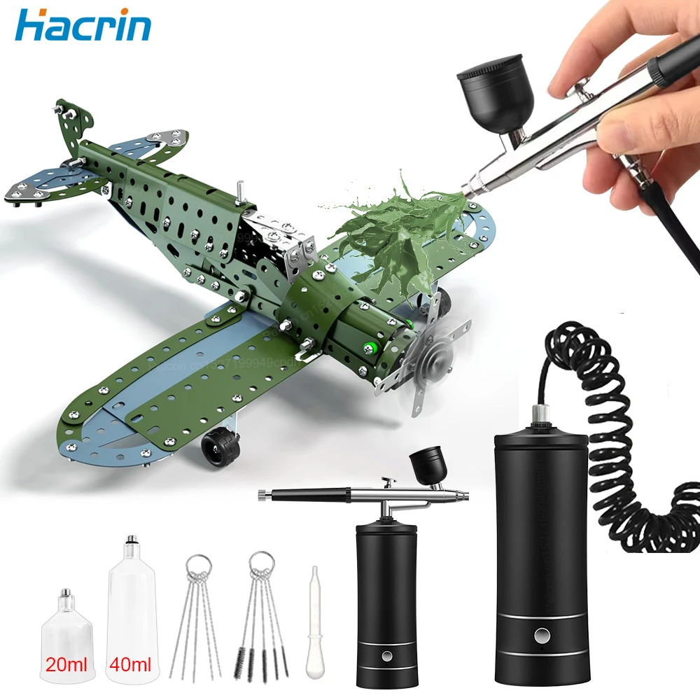 

Аэрограф Аэрограф с компрессором Мини-пистолет-распылитель для рисования Моделирование Ремесла Беспроводной пистолет для рисования Портативный комплект аэрографа