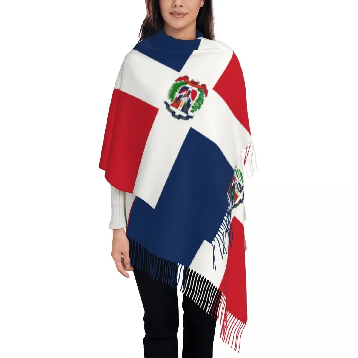 Dominican Republic Dominica Flag Shawl Wrap for Ladies Winter Warm Large Long Scarf Pashmina Shawl Scarves