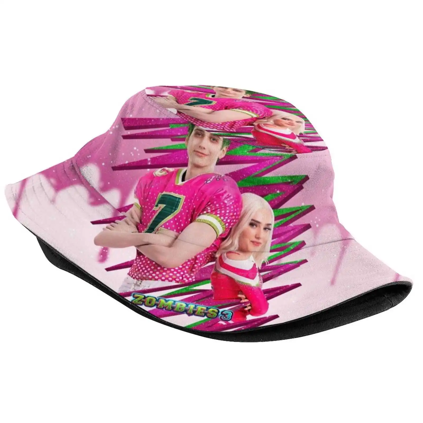 Zombies 3 - Zed And Addison Magic Korean Ladies Outdoor Sun Hat Bucket Cap Zombies 3 Addison Girls Kids Love Cute Pretty Pink