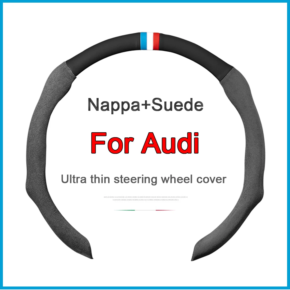 New Suede Non-slip Car Steering Wheel Cover For Audi A3 8L 8P A4 B6 B7 B8 A6 C5 C6 4F RS3 Q3 Q7 TT 8L 8V S3