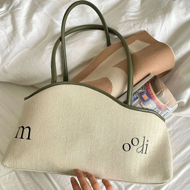 Summer All-match Large-capacity Canvas Tote Bag 2023 New Summer Commuter Handbag Simple Shoulder Bag Female Lunch Box Bag