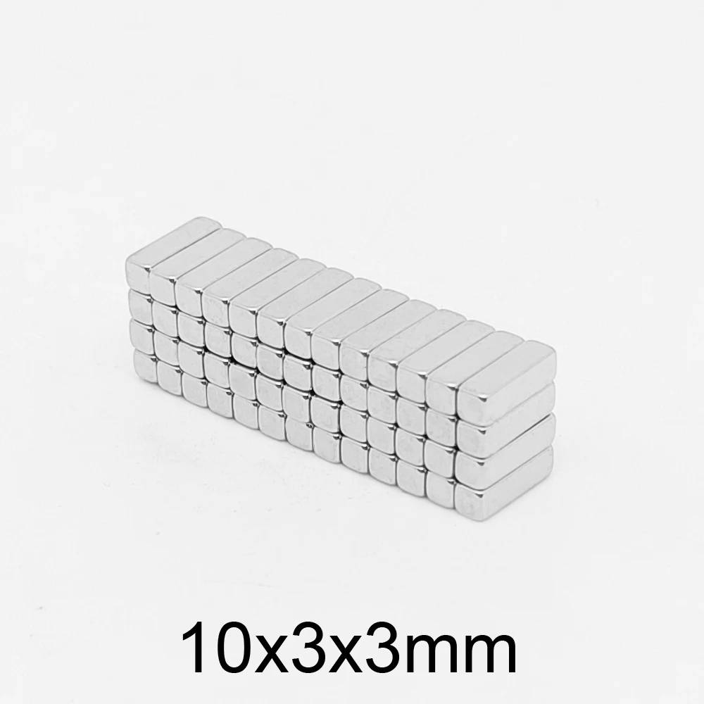 20/50/100/200/300/500PCS 10x3x3 Block Strong Neodymium Magnets N35 Permanent Magnet 10x3x3mm Rare Earth Magnet Sheet 10*3*3 mm