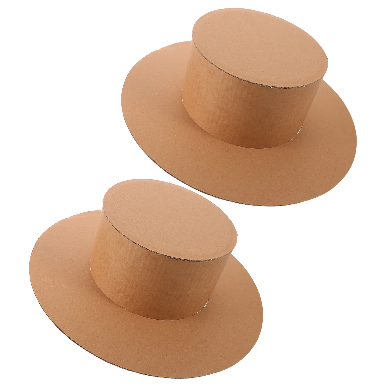 

2Pcs Blank Cardboard Wide Brim Top Hats Unfinished DIY Craft Hat 13.2x3.94 Inch Paintable Party Costume Classroom Art Supplies