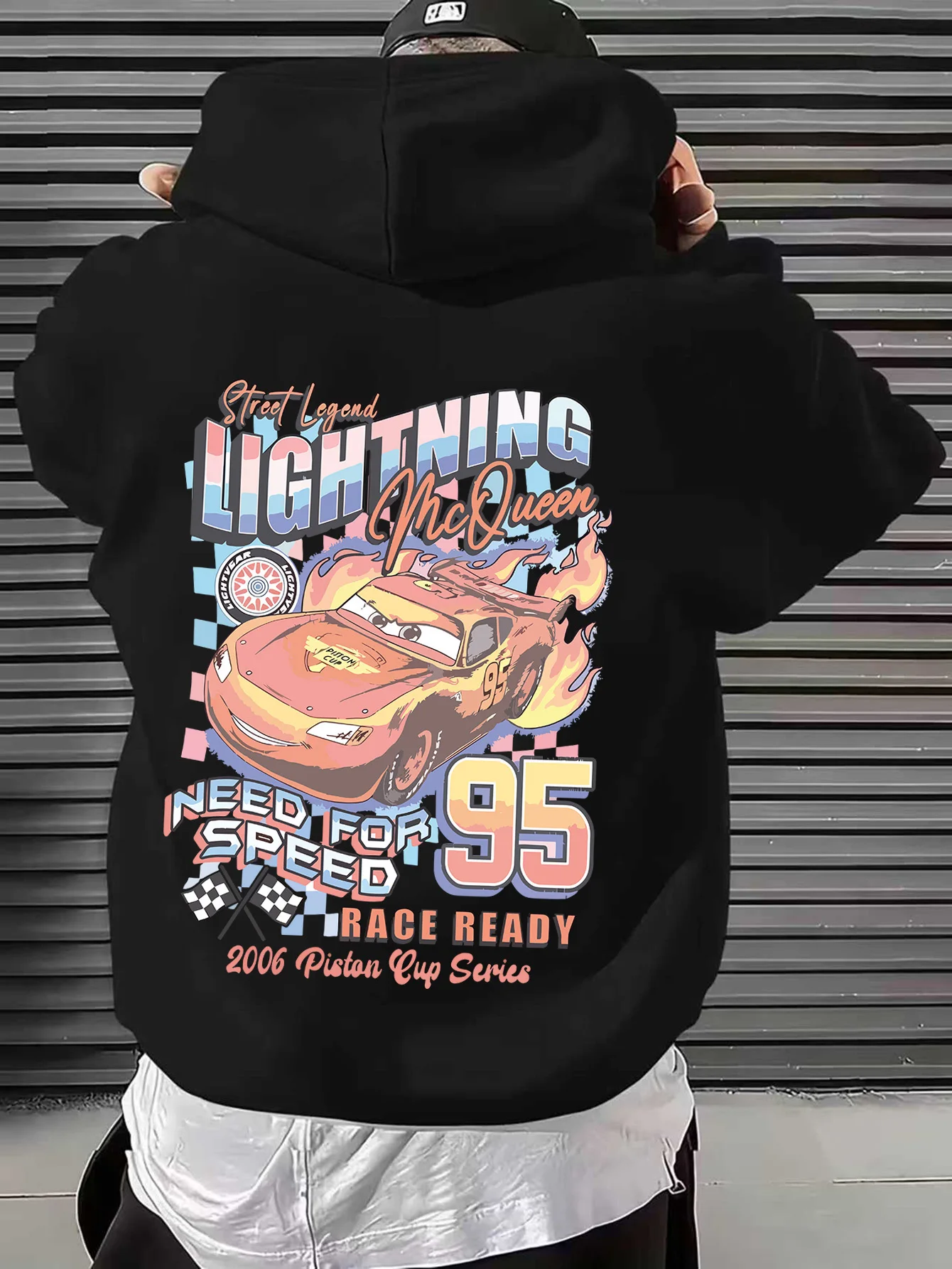 

Мужская толстовка с капюшоном Disney Cars Lightning McQueen, осенне-зимняя повседневная толстовка унисекс, пуловер, одежда, толстовка с капюшоном, уличная одежда большого размера