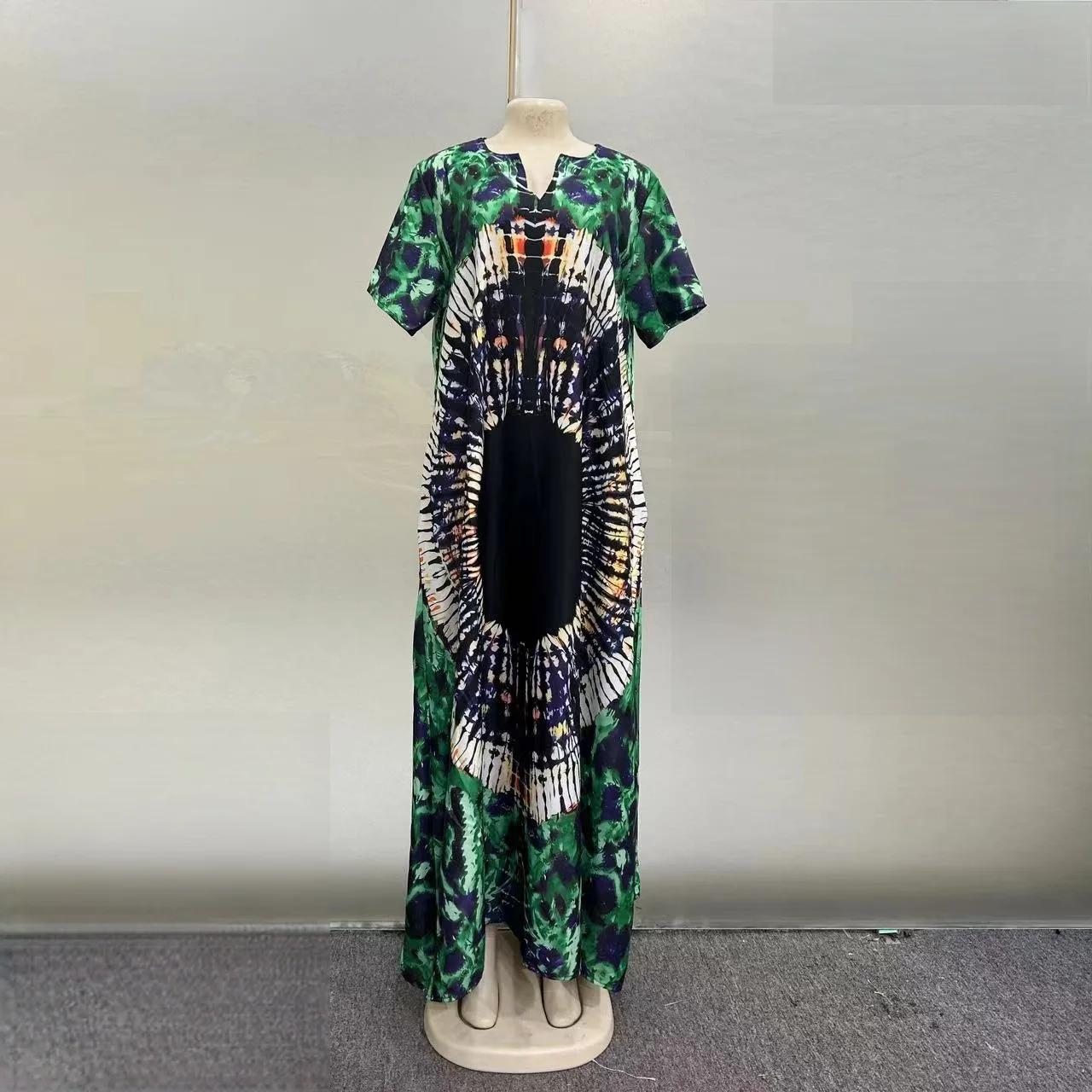 2025 Новая мода, повседневная версия с карманами, летнее свободное женское платье с африканским принтом из Ближневостока