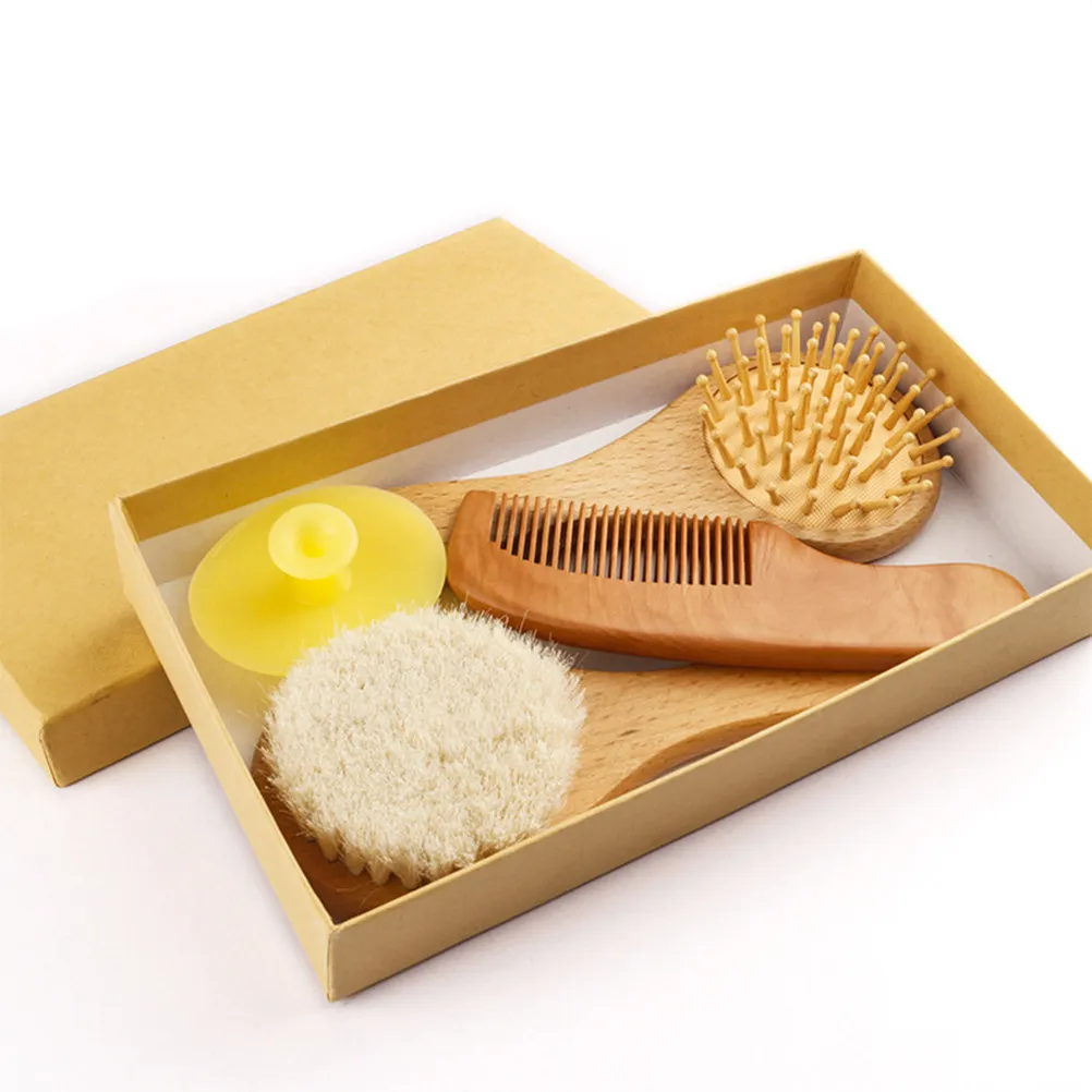 

1Set Brush Set Natural Silicone Shampoo Scrubber for Newborn Head Cap Solution Bath Time Essential