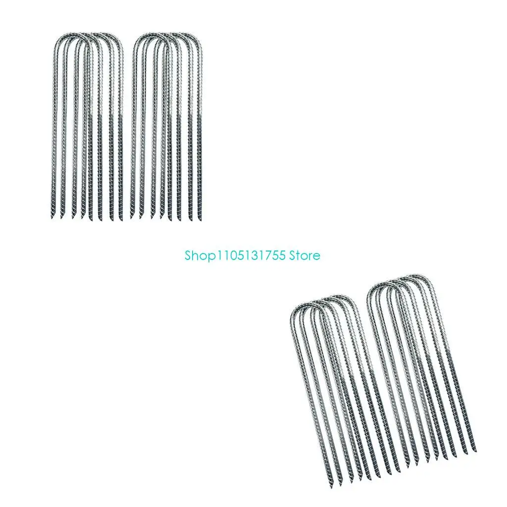 K0EF 8PCS Sturdy Metal U Type Ground Anchors Suitable for Securing Tents and Shelters in All Soil Type Weather Resistant