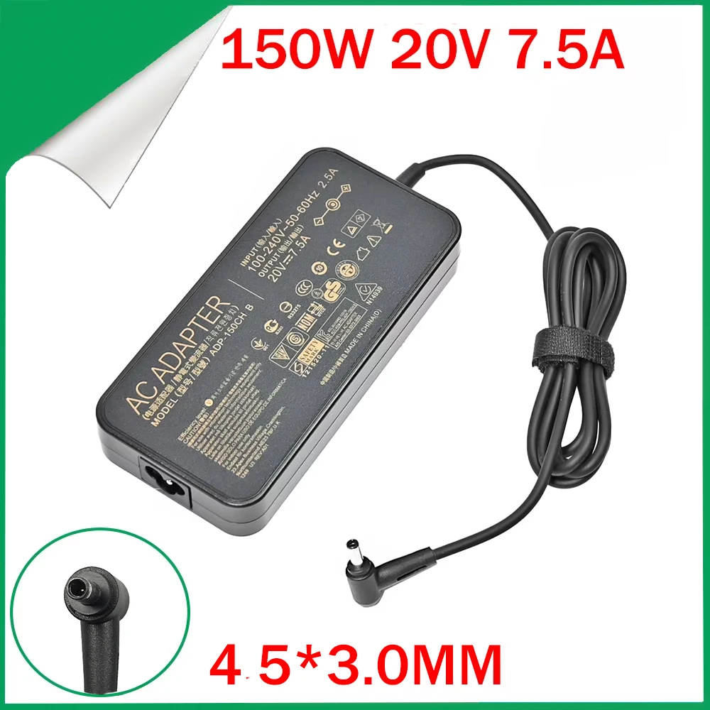 

Adaptador de CA de 20V 7.5A 150W ADP-150CH B 4.5x3.0mm cargador de ordenador portátil para ASUS TUF GAMING X571L, F571G, F5