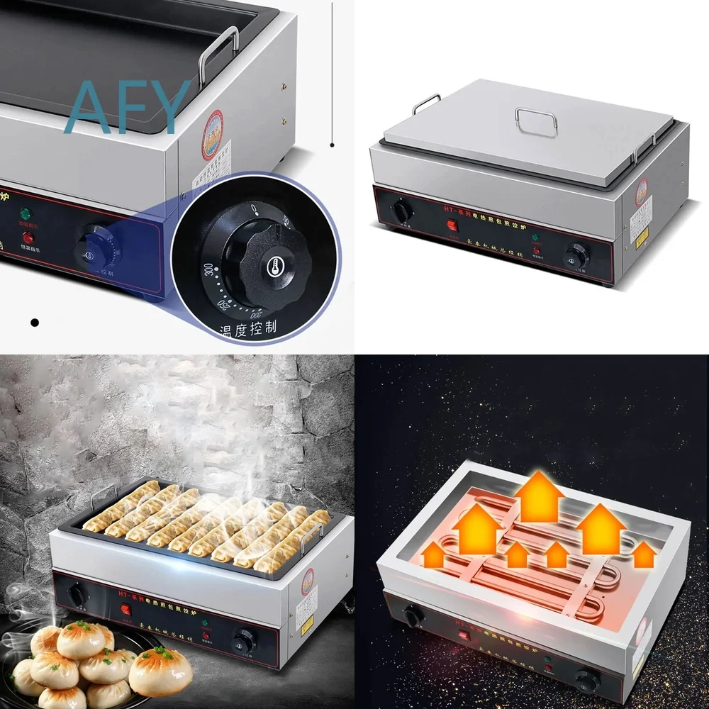 Commercial Electric Dumpling Fryer for Desktop Use Gas Crepe Maker Pancake Grill Bun Cooker Flatbread Machine for Food Trucks