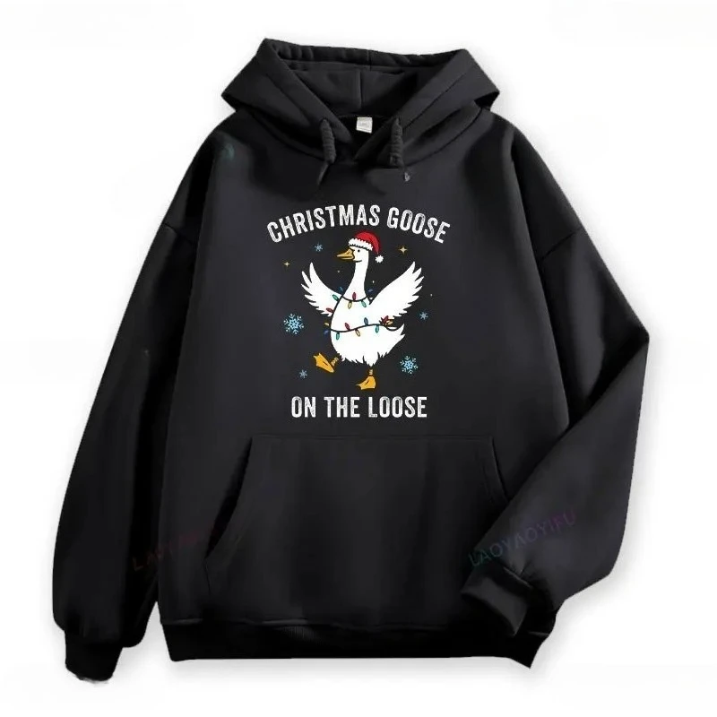 Bluza z kapturem z nadrukiem gęsi trąbki, urocza odzież sportowa, retro kaczka, hip-hop, streetwear, Harajuku, damska bluza, modna bluza z kapturem