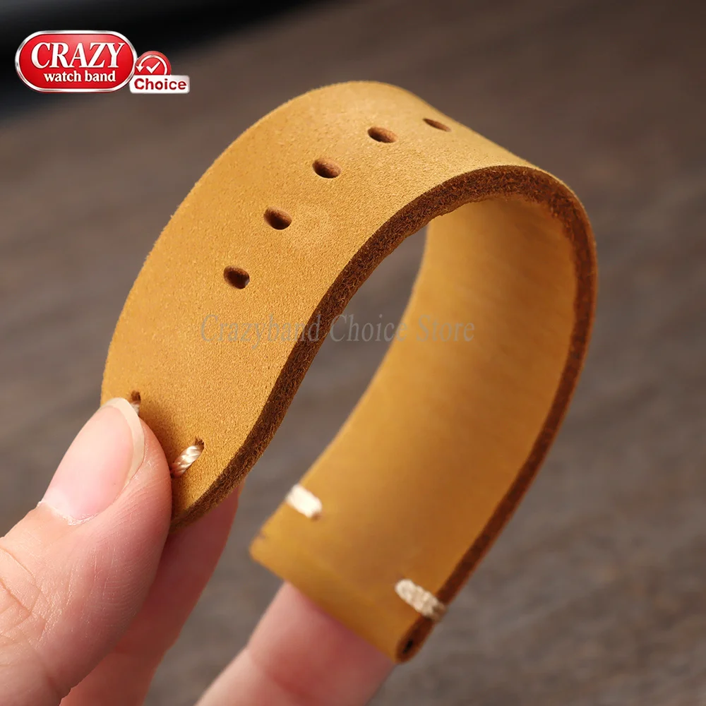 Handmade Cowhide Watch Band 20mm 22mm 24mm 26mm Brown Universal Genuine Leather Strap for Panerai PAM111 441 Soft Men's Bracelet