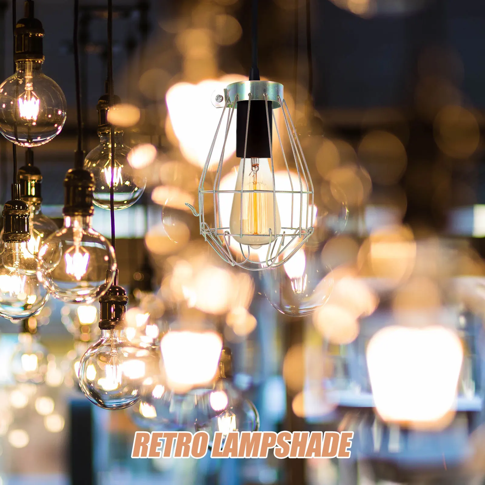 

4 шт., винтажная металлическая клетка в форме лампы, прочные защитные чехлы для ламп, креативный дизайн, домашний декор для кафе, винтажная световая клетка