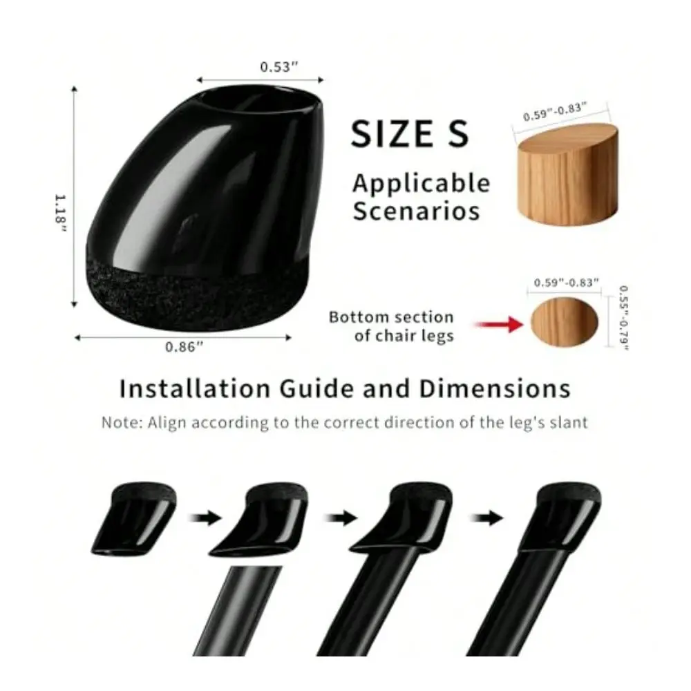 

Pcs Chair Leg Floor Protectors, Round Silicone Felt Caps For Angled Chair Legs, Noise Reducing Furniture Pads For Hardwood Floo
