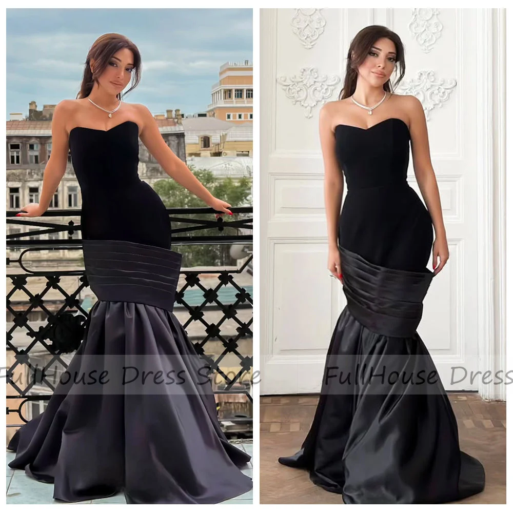 

Custom Made Modern Off Shoulder Tiered Pleated Sexy Mermaid Evening Gown Backless Floor Length Backless Prom Dress with Court