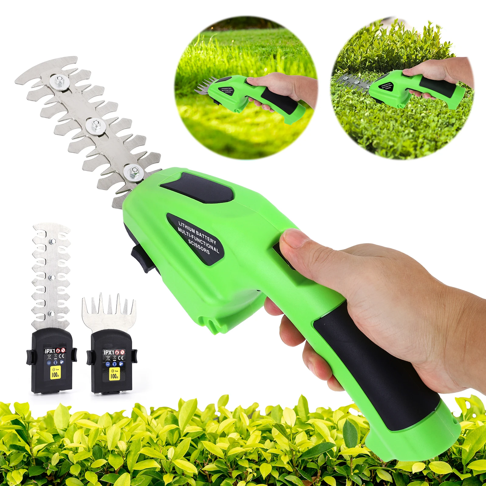 

2 in 1 Cordless Electric Hedge Trimmer Handheld Hedge Trimmer Garden Pruning Shears Weeding Pruning Mower for Garden Yard Lawn