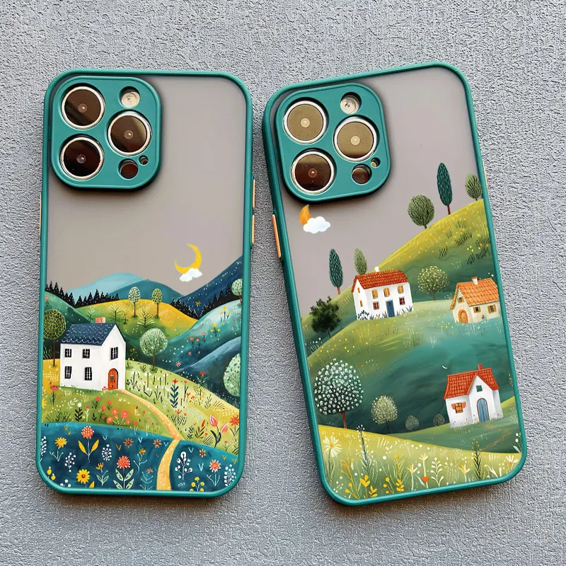 

Wildflower Field Collective Farm Phone Case For iPhone 16 15 14 Pro Max Plus 13 12 Mini 11 Pro Max XR XS X 7 8 Plus Back Covers