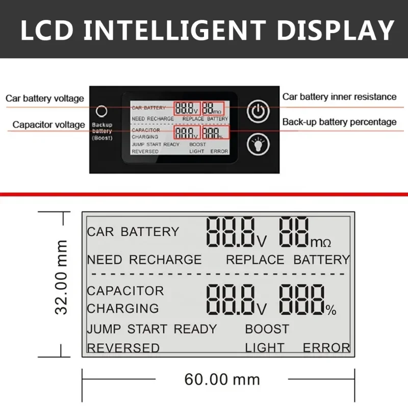 Hot Selling Super Capacitor Batteryless Car Jump Starter 6000mAh Battery Multi-function 12V Booster High Power