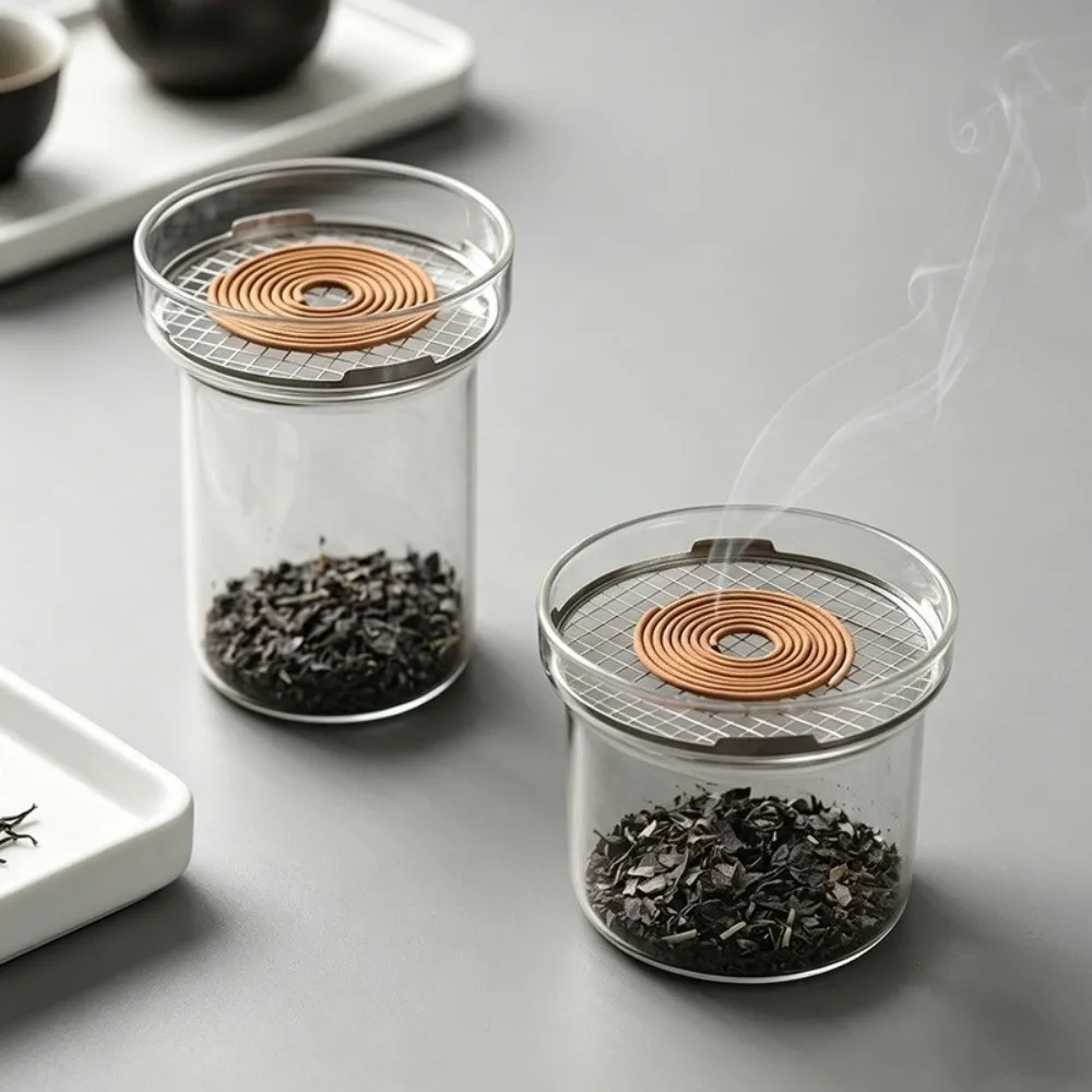 High-Temperature Resistant Incense Burner Anti Dust Glass Aromatherapy Stove Metal Filter Screen Minimalist Aromatherapy Burner