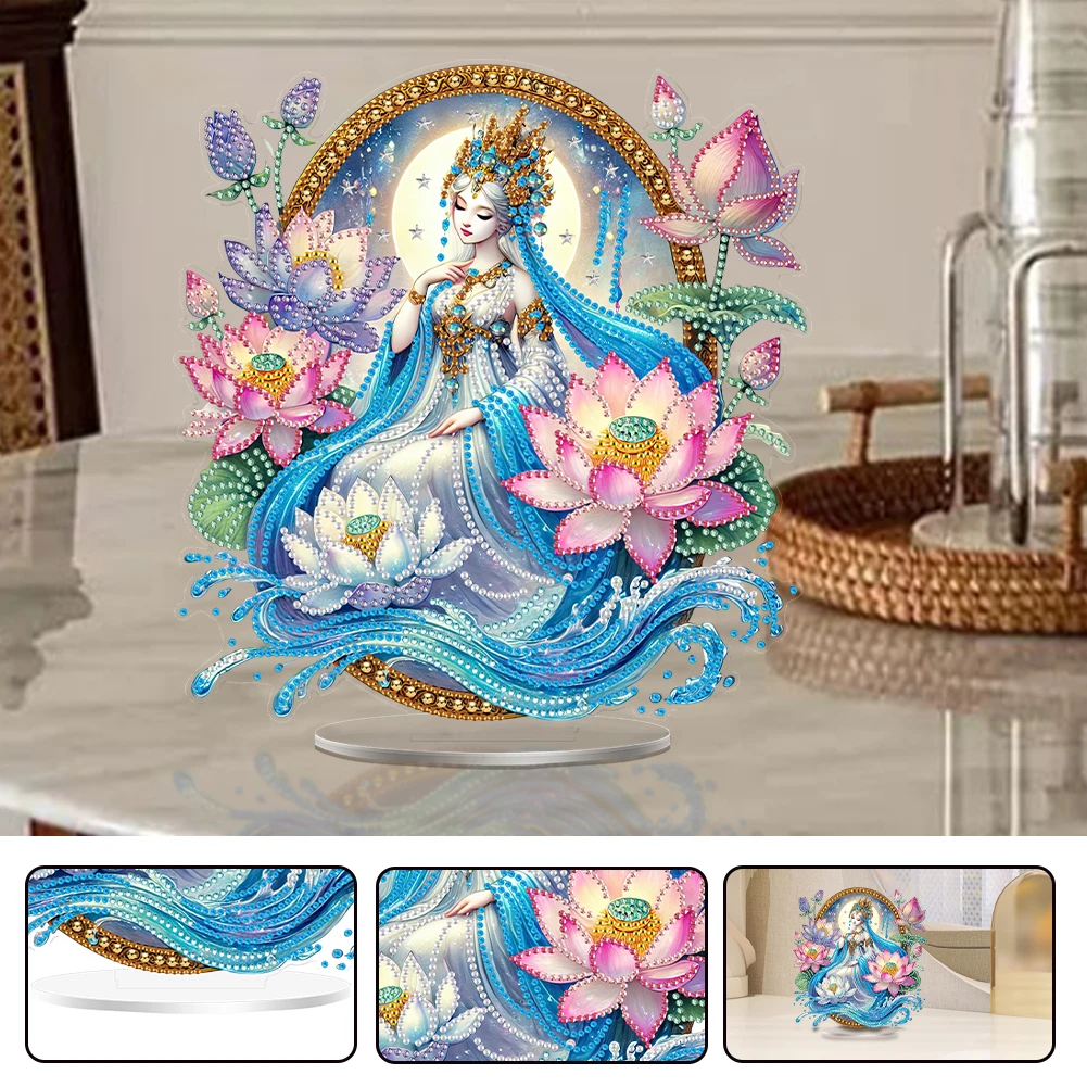 

Acrylic Special Shaped Colorful Pattern Diamond Painting Desktop Ornaments Kit Diamond Painting Desktop Decorations for Beginner
