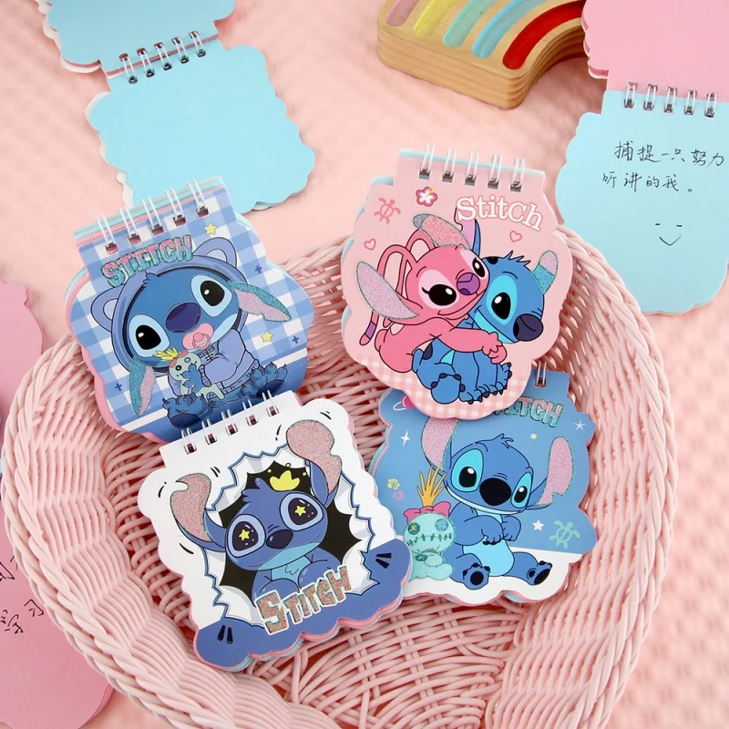 4/24 шт., креативный блокнот Disney Stitch, блокнот на катушке, кавайный блокнот, канцелярские принадлежности, этикетка-планировщик, наклейка, школьные принадлежности