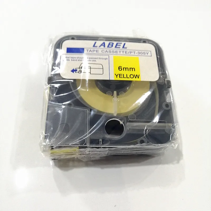 Promotion 8 pcs tapes cassette label pt-305y 6mmX8m for max LETATWIN cable id printer lm-380e,lm-390a,lm-390a/pc