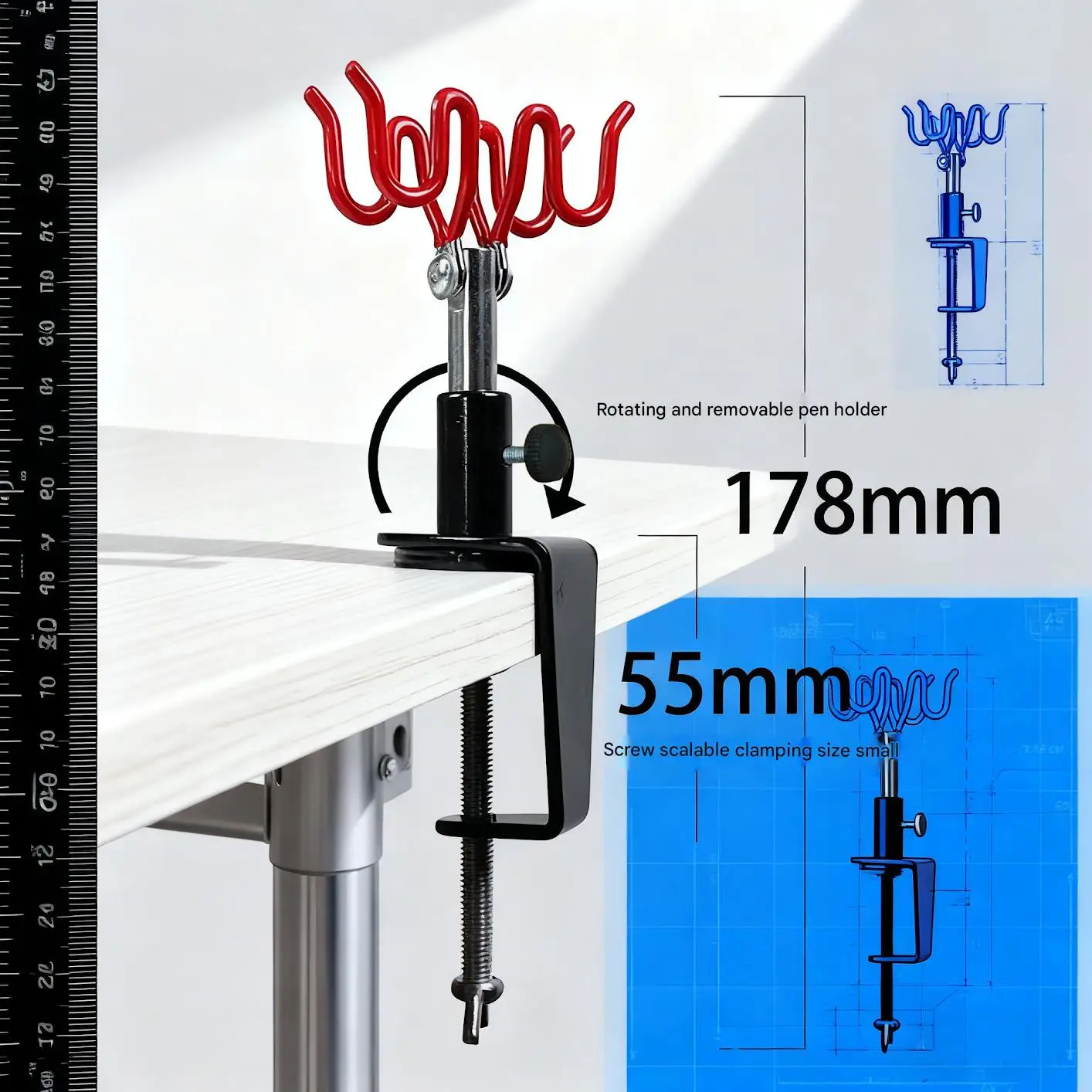 Airbrush Holder Gravity Stand Kit for Air Brush Paint Spray Gun Holding 2 Clamp-On Mount Table Bench Station