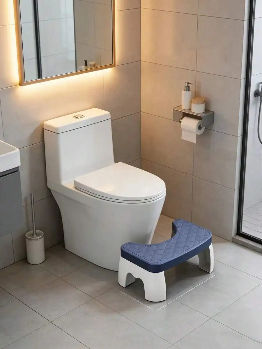 1pc Adult Bathroom Step Stool, Ergonomic Curved Design, Plastic Non-Slip Durable, Detachable Portable, For Daily Height Increase