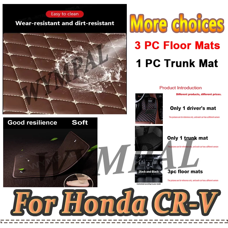 

Luxury Car Floor Mats For Honda CR-V CRV 2011 2010 2009 2008 2007 Auto Carpets Custom Waterproof Leather Interior Accessories
