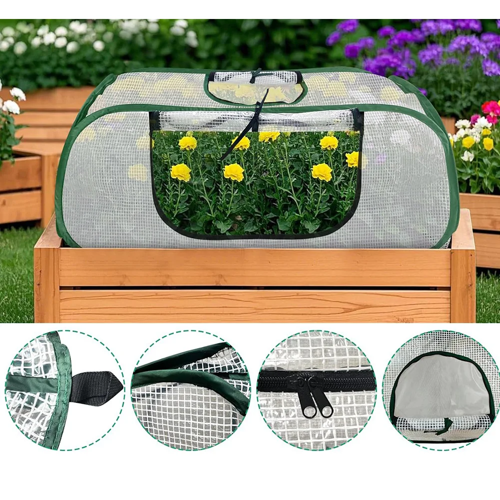 

Mini Greenhouse Cover Garden Rows Accelerator Plants Cover With Roll-up Zipper Door Gardening Accessories