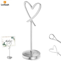 Table Number Holder, 4/6/8 In Stainless Steel Picture Clips Stand, for Food Signs, Memos, Place Cards Holder Wedding Party