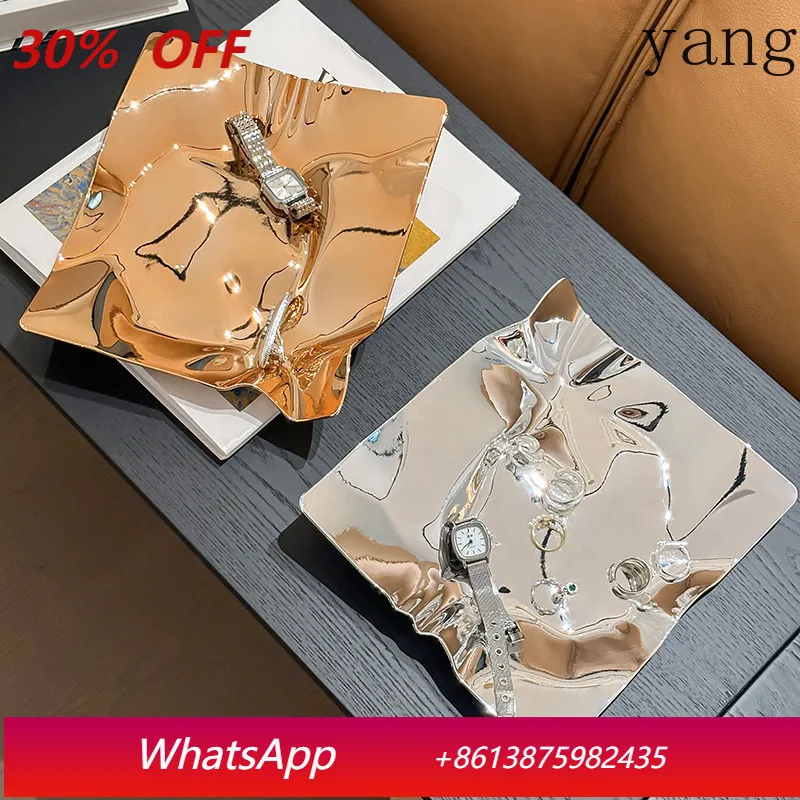 

yjq electroplated origami tray jewelry aromatherapy display storage tray entrance key storage ornament
