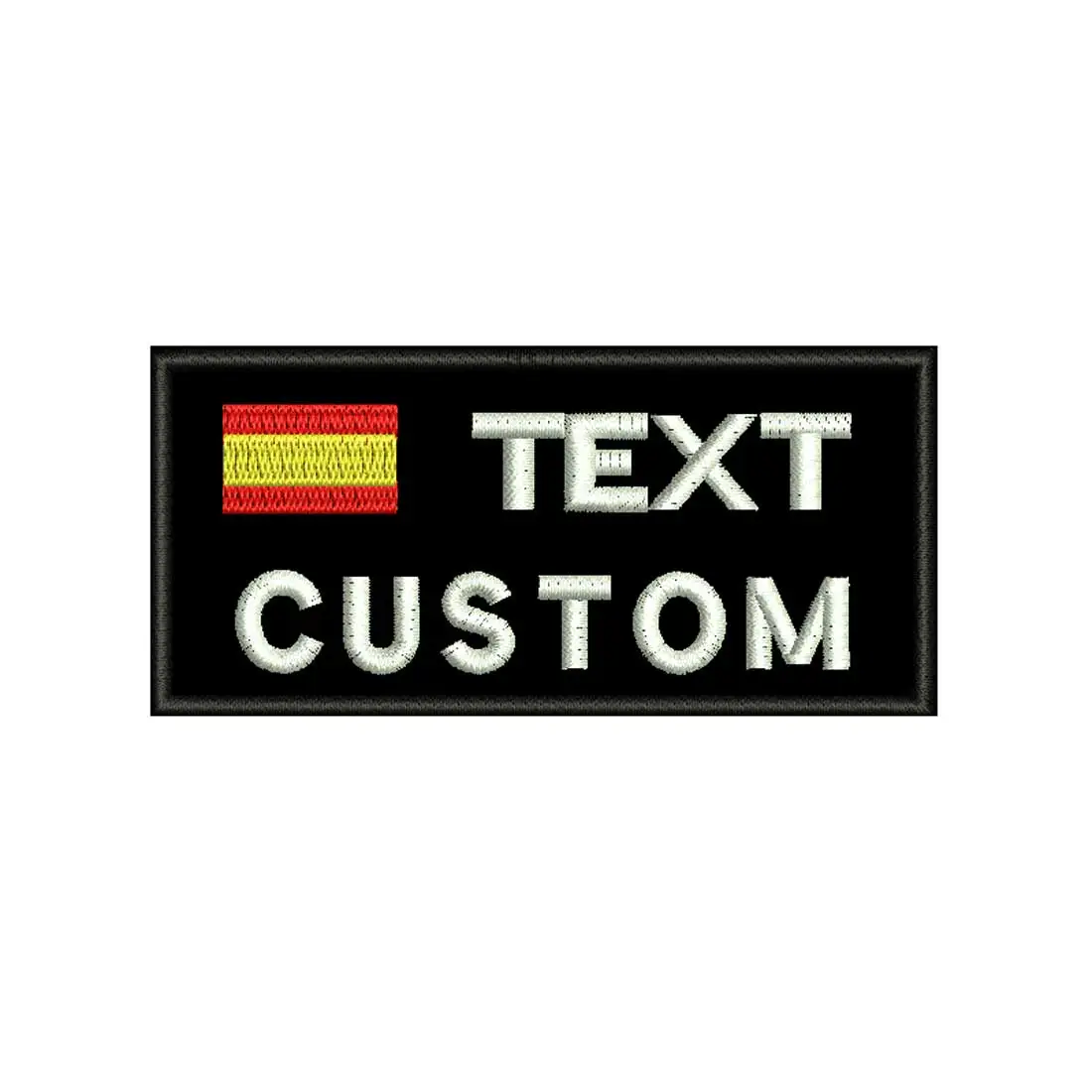 Custom Military Flag Patch 2 Lines Name Text Army Blood Number ID Badge Embroidered Merrow Border with Iron on Hook Backing