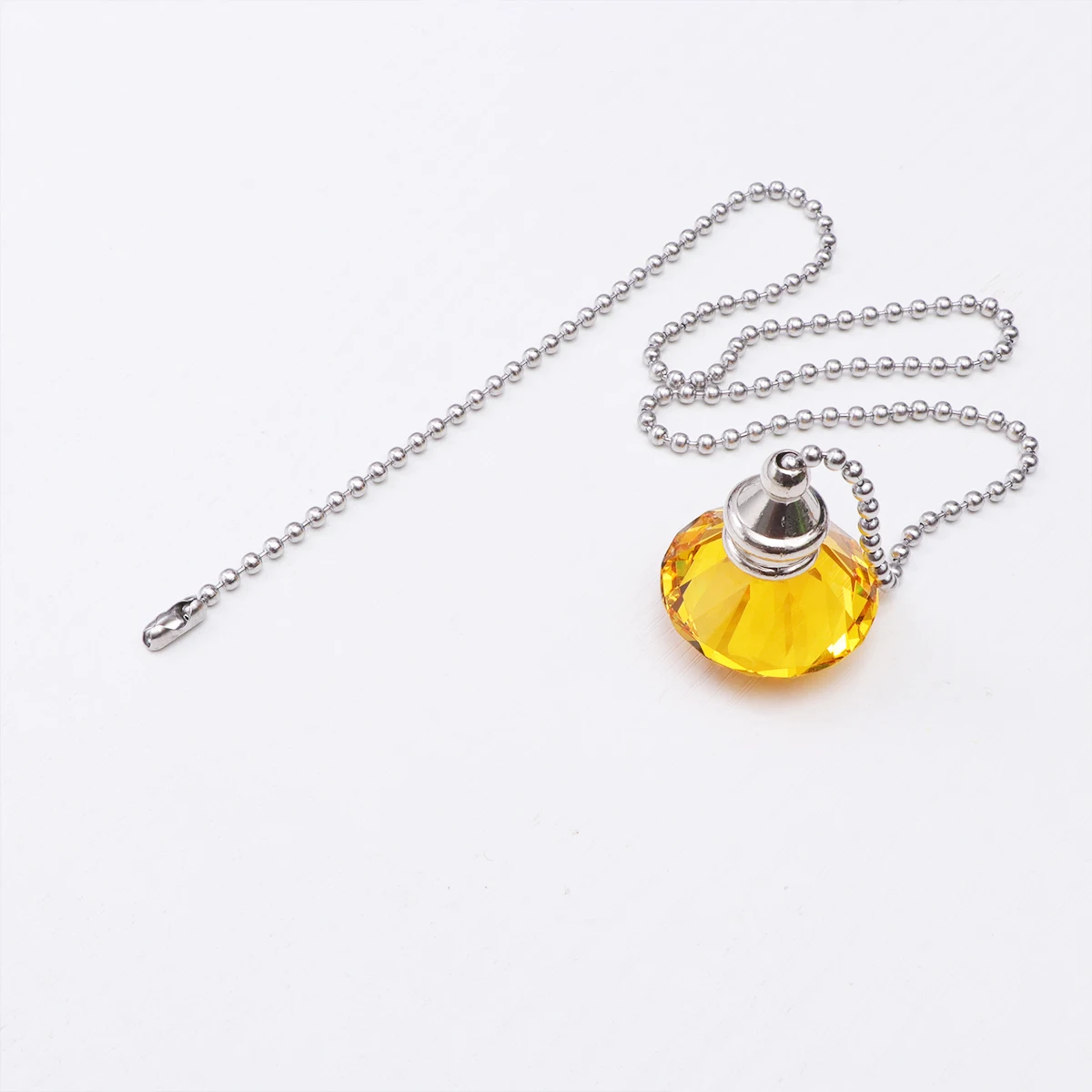 

2Pcs Diamond Fan Pendant Crystal Pull Chain Christmas Ornament Hanging Decor Ceiling Fan Switch Long Chain Hardware