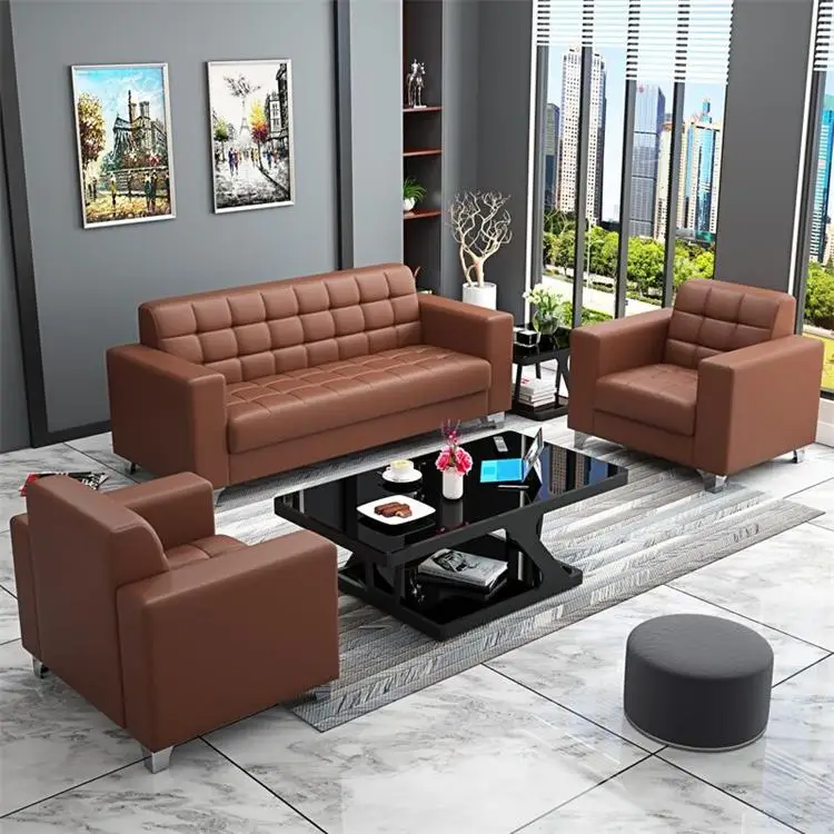 Office Sofa,Modern Design High Quality Synthetic PU Leather Commercial Reception Couch For Home Office Living Room Office Visito