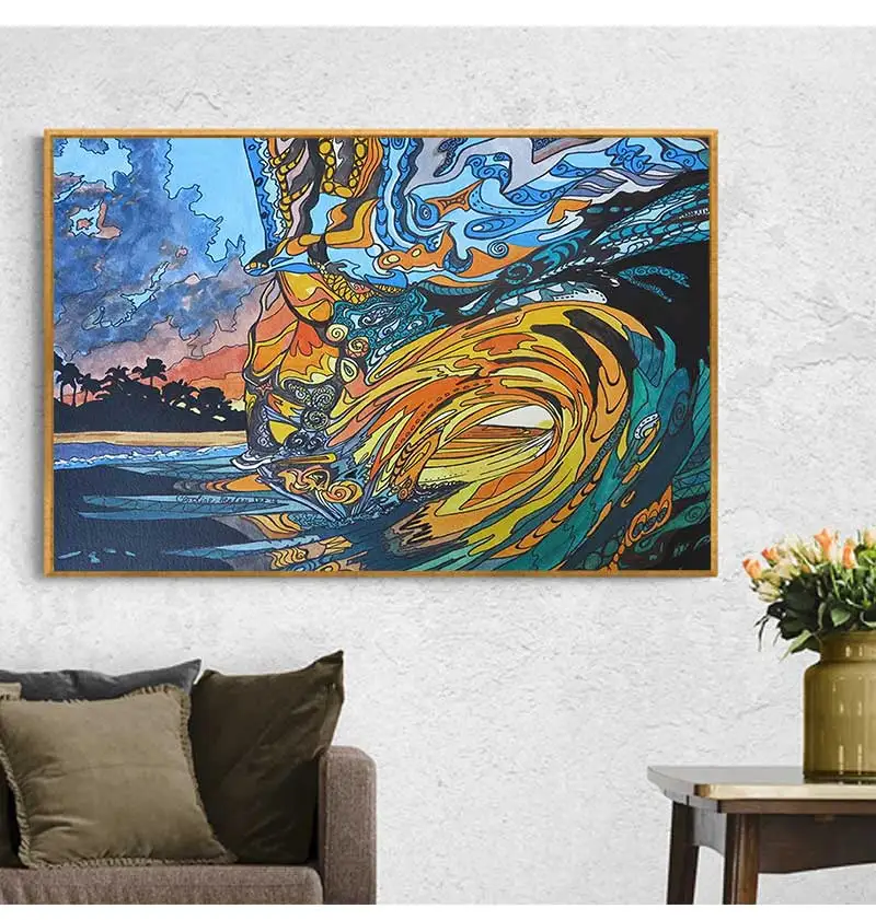 and Prints Wall art Decorative Picture Canvas Painting For Living Room Home Decor Unframed Abstract Hawaii Surf Wave Posters