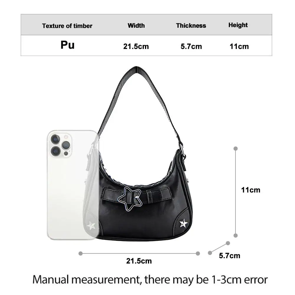 حقيبة يد ستار جيرل سوداء أنيقة جمالية عتيقة حقيبة كتف كروسبودي حقائب يد نسائية عصرية