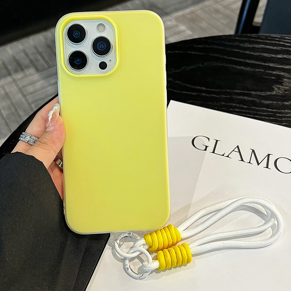 Bonbonfarbene Silikon-Handyhülle mit Handgelenkschlaufe für Xiaomi 17 Pro Max 15T Pro 14T Pro Mi 11 Lite 5G mit Lanyard, matte 2-in-1-Hülle – Detail 7