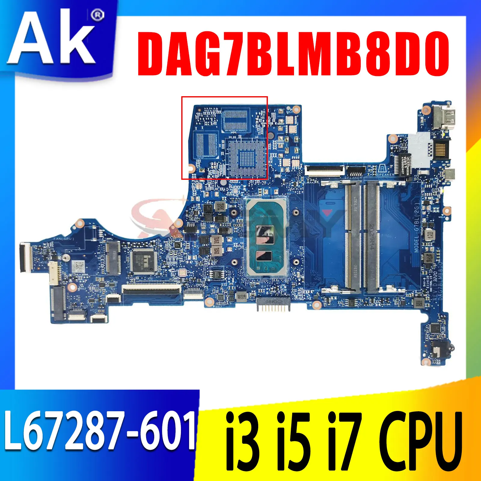 For HP 15T-CS 15-CS Motherboard DAG7BLMB8D0 i5 i7 10th Gen UMA L76585-601 L67284-601 L67283-601 Mainboard Pavilion