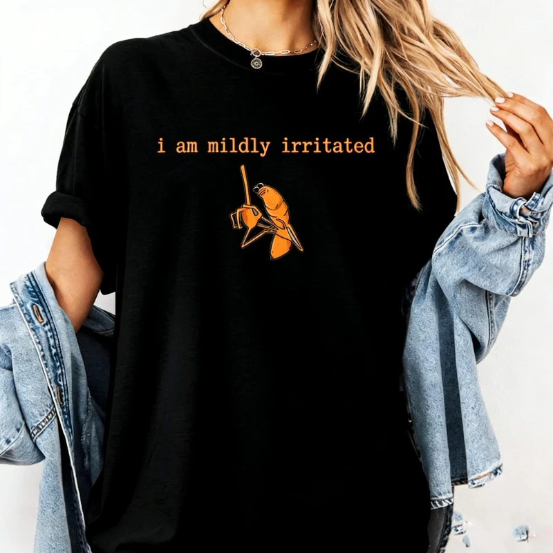 I AM Mildly Irritated Marcus The Worm Meme Brain Rot Robert Help The Ugly Printed T-shirt Tops Fashion Casual Style Short-sleev