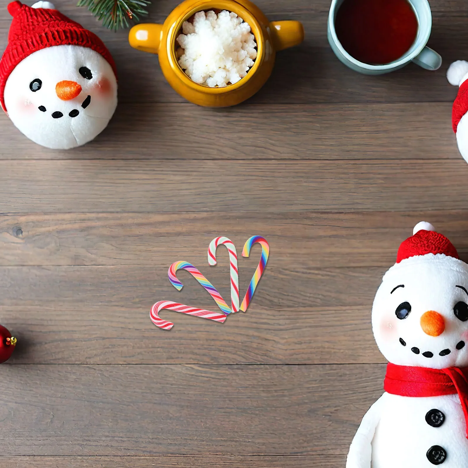 

80Pcs Mini Polymer Clay Candy Canes DIY Christmas Decor Charms for Small Ornaments Phone Case Accessories Craft Supplies