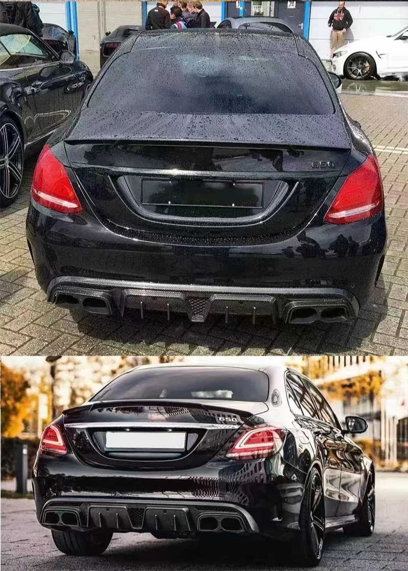 High-end Custom Body Kit For Old-to-New ConversionW205 C63 Carbon Fiber BB Style Rear Diffuser Lip Rear Bumper Lip For C Class